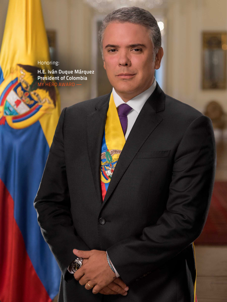 Iván Duque Márquez, Presidente de Colombia, será homenajeado en el My Hero Gala 2022